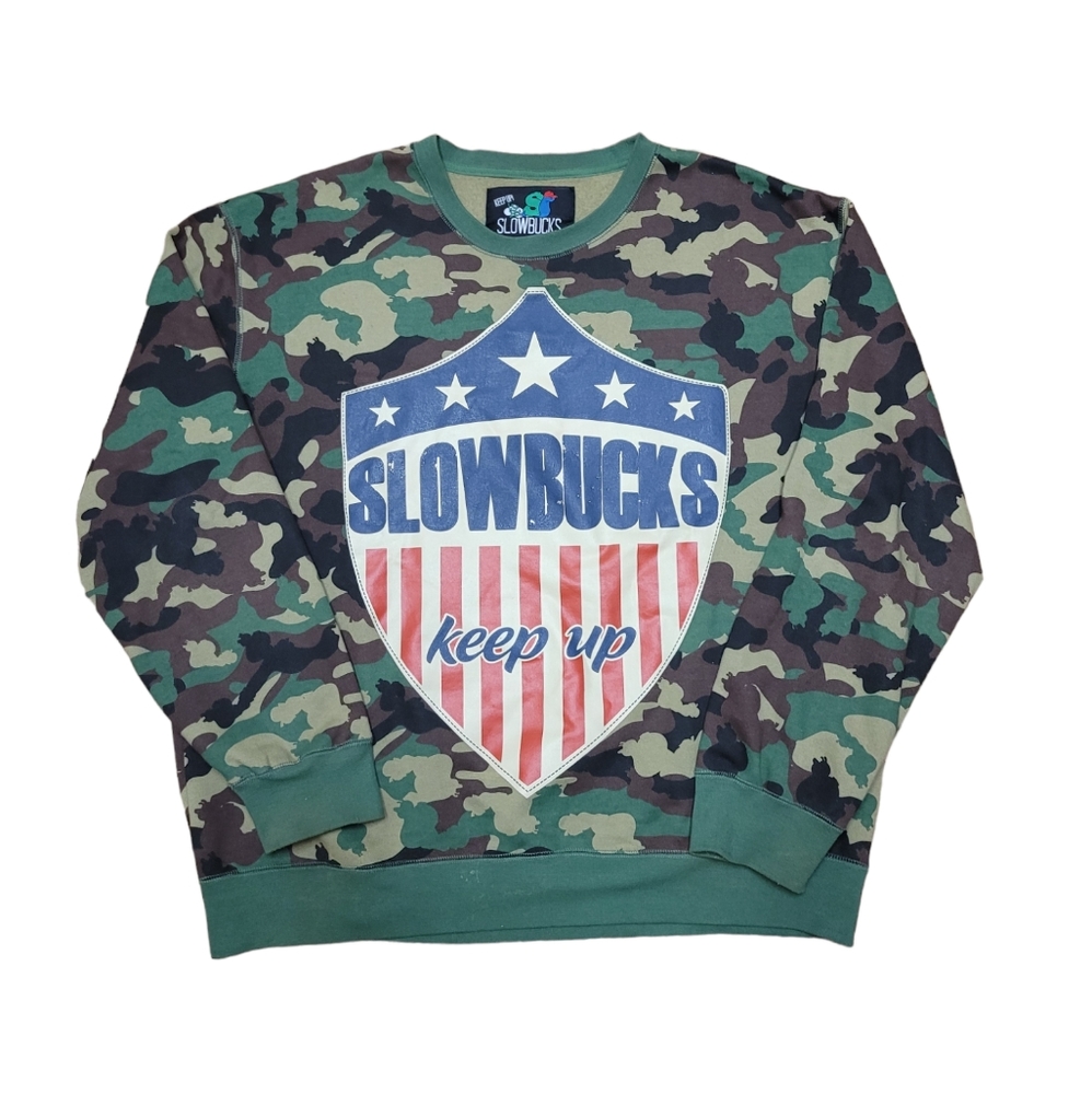 Slowbucks Camo Crewneck Sweater Sz 2xl